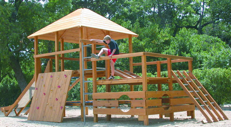 aires de jeux écologiques en bois naturel pour extérieur